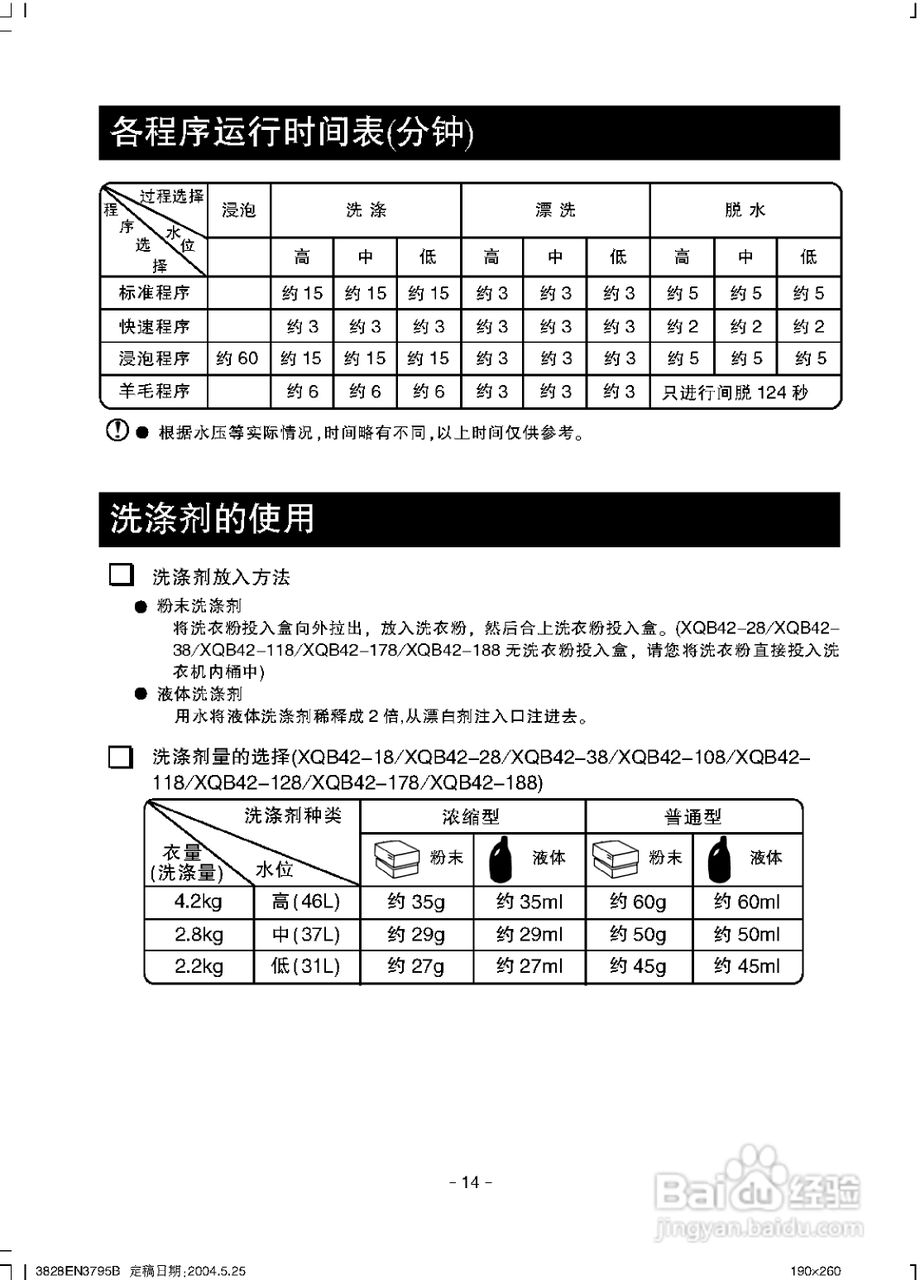 LG XQB42-18洗衣机使用说明书