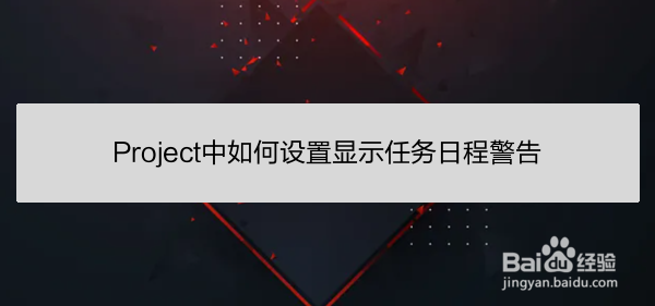 Project中如何设置显示任务日程警告