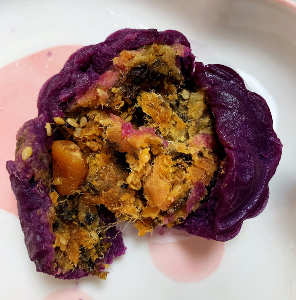 紫薯土豆糯米肉松饼