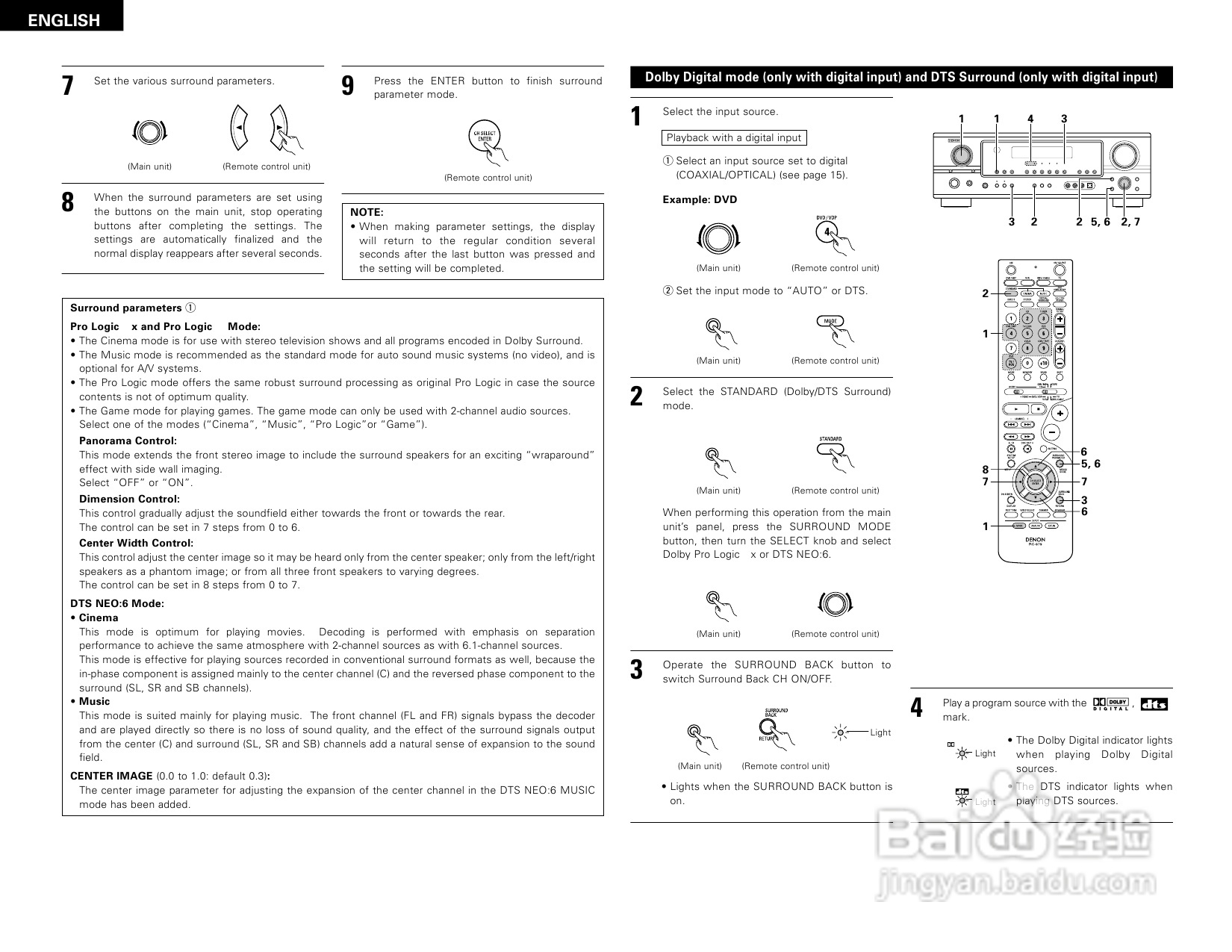 DENON AVR-1905 AV收音环绕扩音机操作说明书:[2]