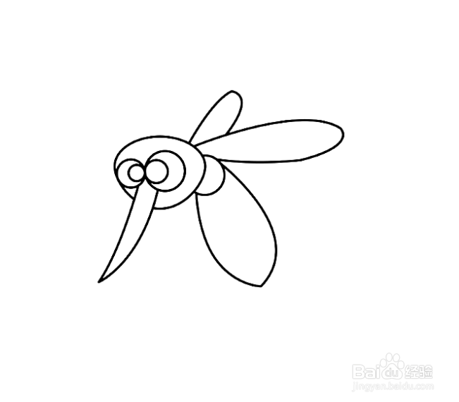 如何画蚊子的简笔画