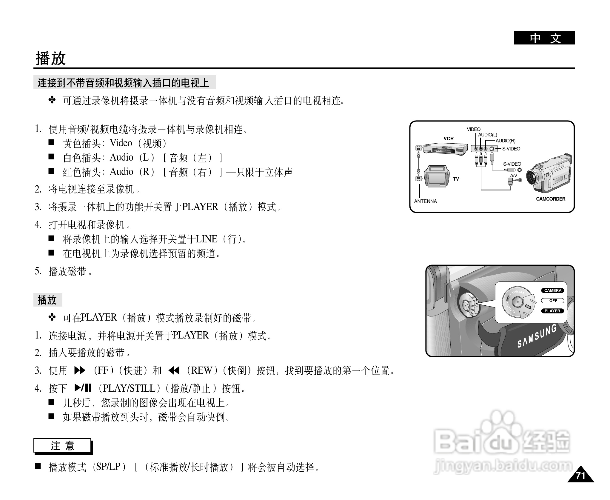 三星VP-D21数字摄录一体机用户说明书:[8]
