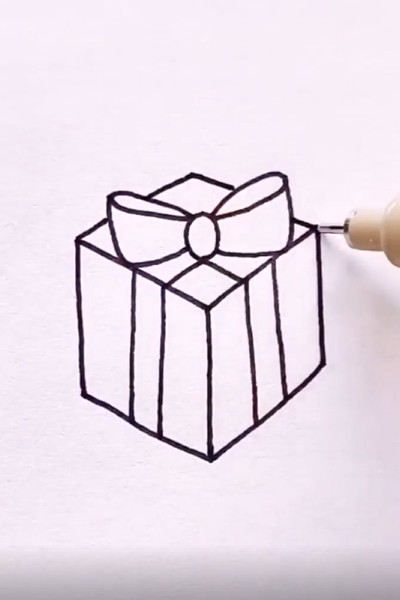 育儿简笔画礼物盒怎么画