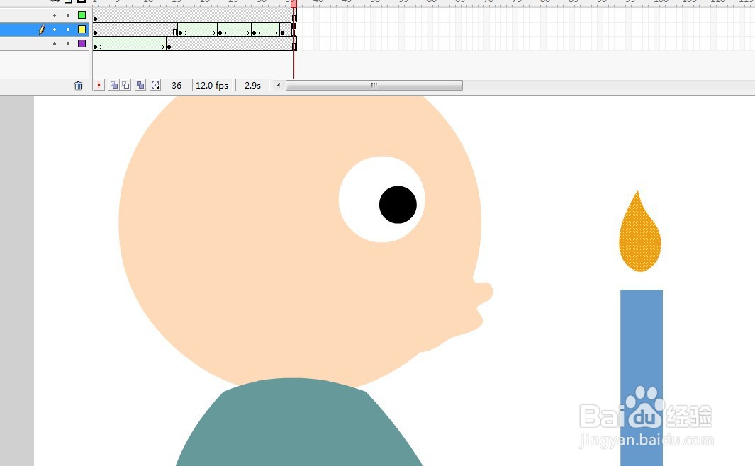 flash做一个人嘴巴吹动效果