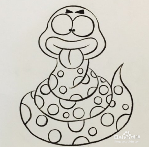 怎么画卡通胖胖可爱的肥蛇呢