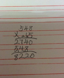 548×15等于多少把它的列算式列出来给我看