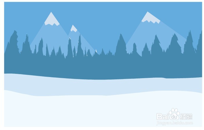 flash绘制远方雪山场景