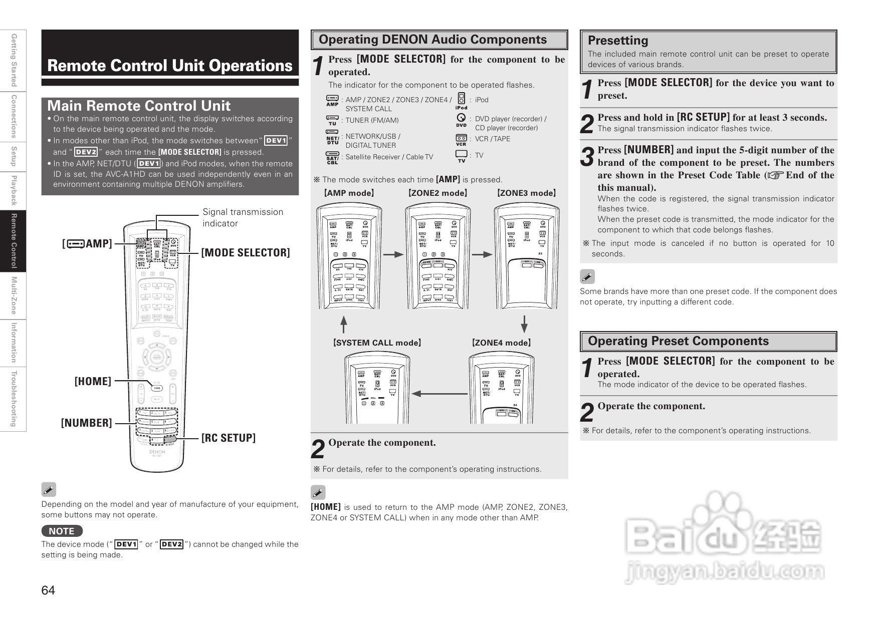 DENON AVC-A1HD功放操作说明书:[4]