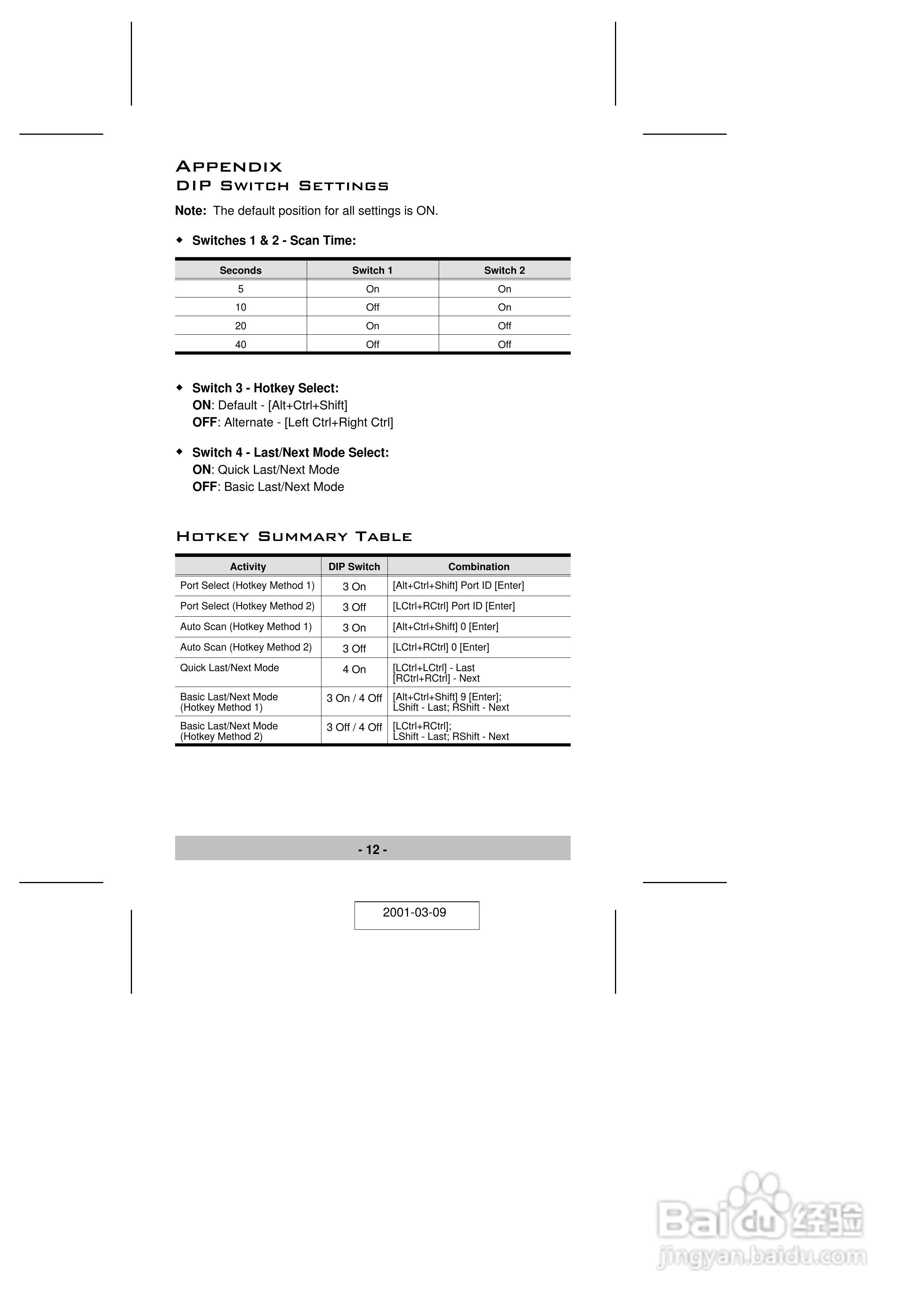宏正CS124A型多电脑切换器说明书