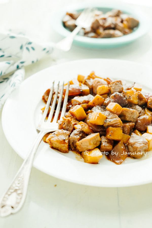 黑椒杏鲍菇牛肉粒