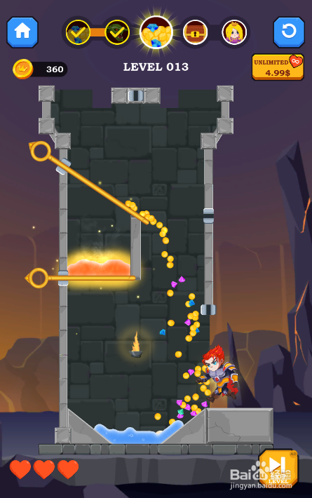 Hero Rescue Online的LEVEL 013怎样通过？