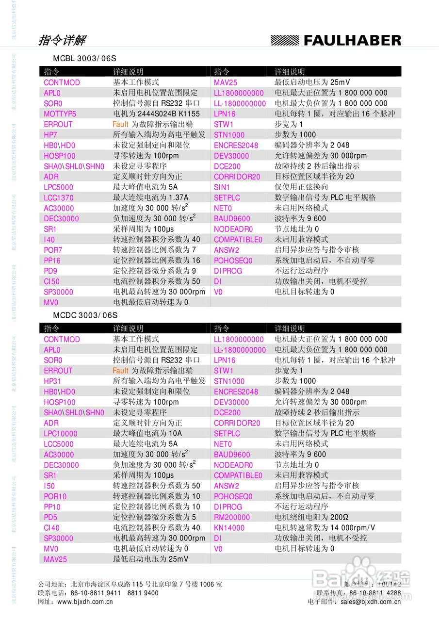 FAULHABER伺服控制单元3564K024B CS运动控制器MCBL :[6]
