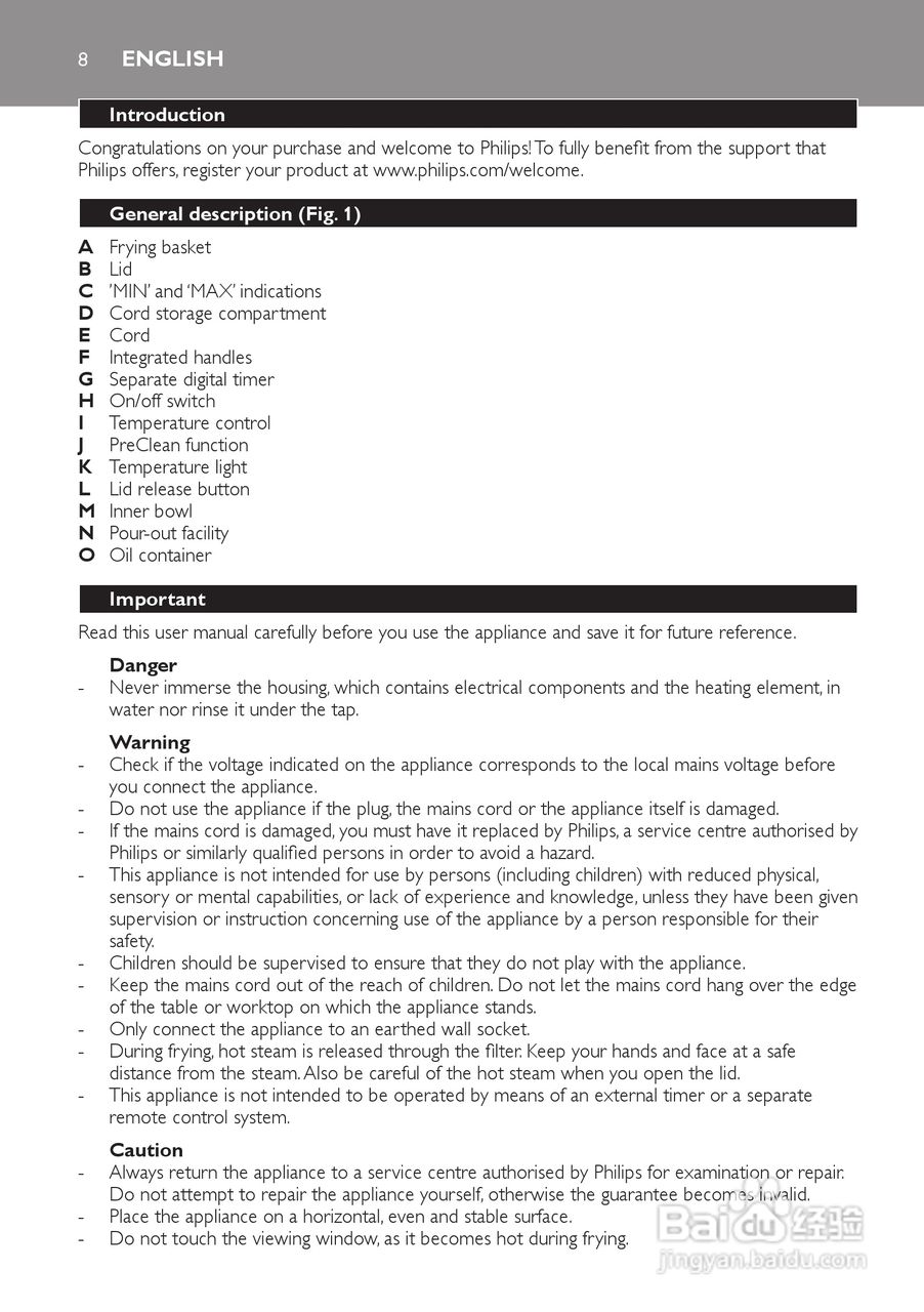 PHILIPS HD6107/HD6105电炸锅说明书:[1]