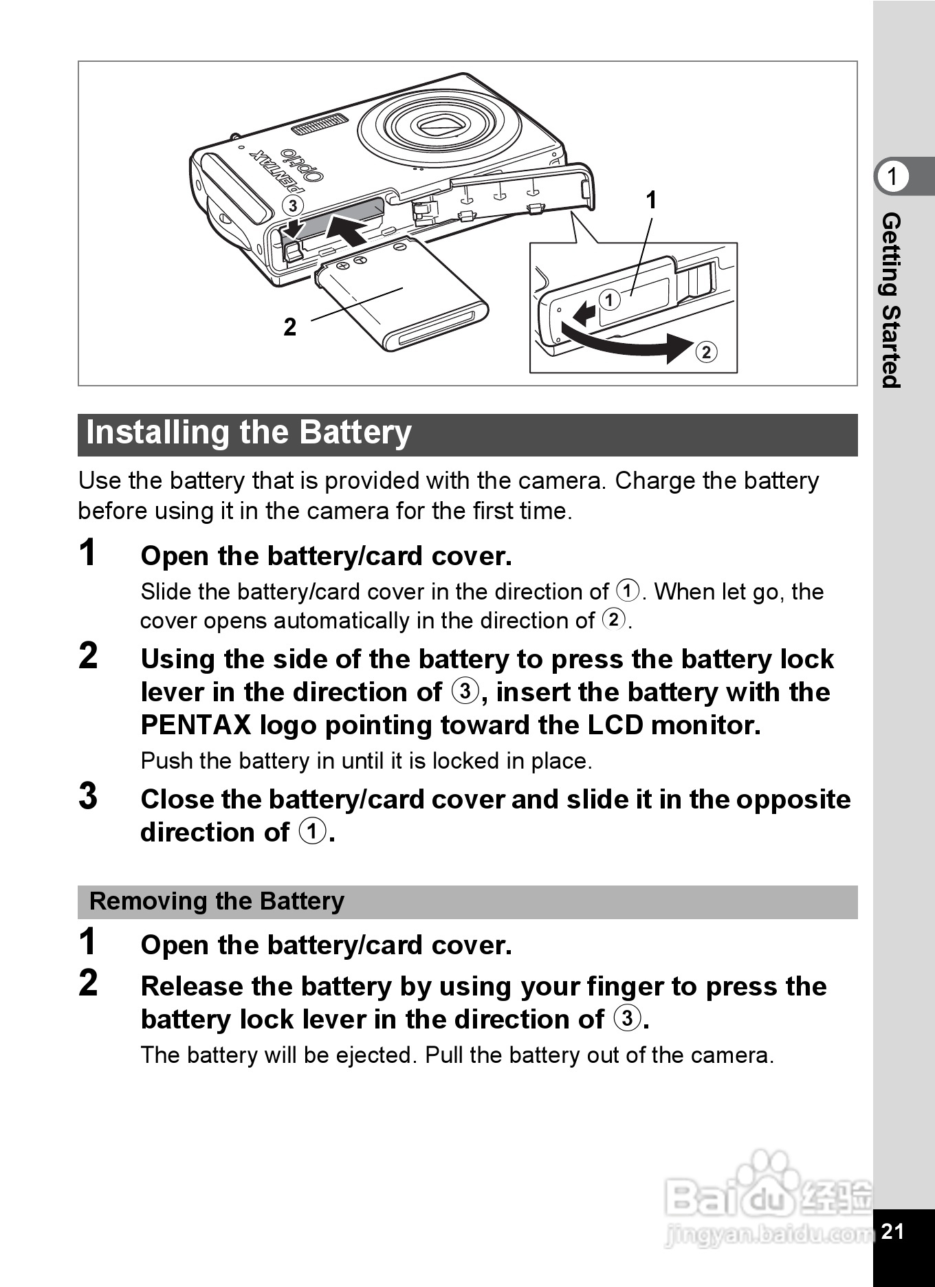 宾得Optio V10数码相机使用说明书:[3]
