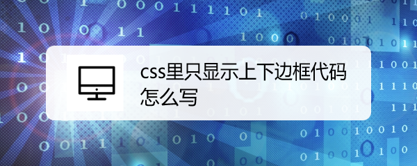 <b>css里只显示上下边框代码怎么写</b>