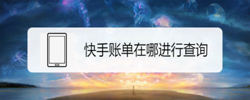 快手账单在哪进行查询