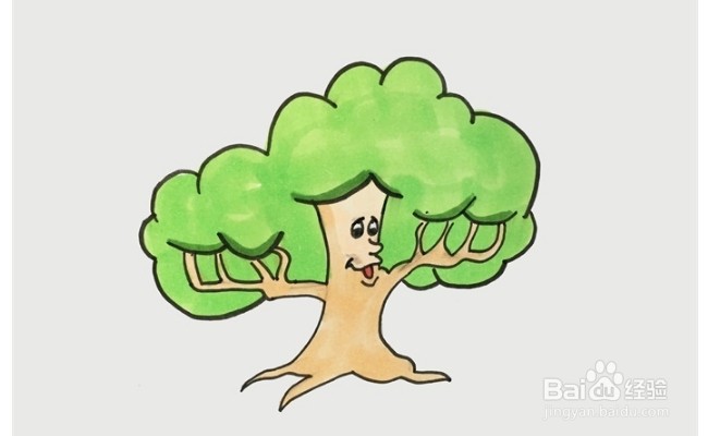 怎么画卡通的树？