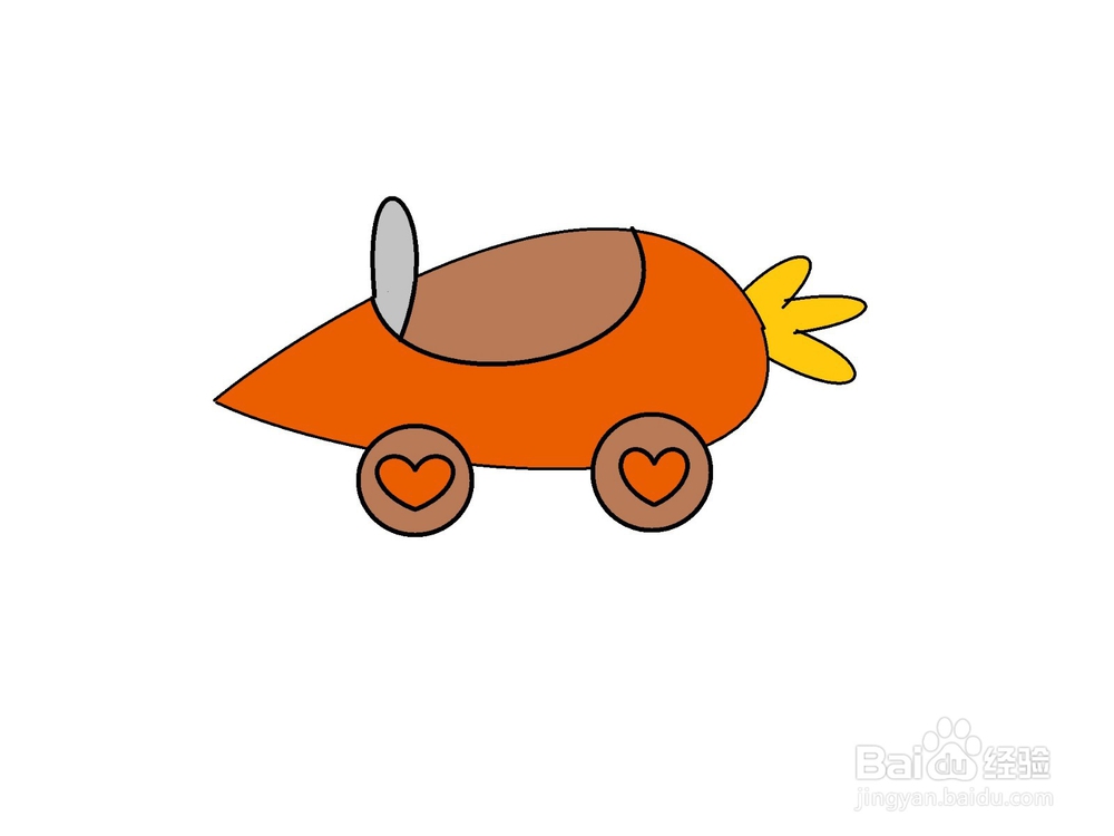 怎样画萝卜小汽车