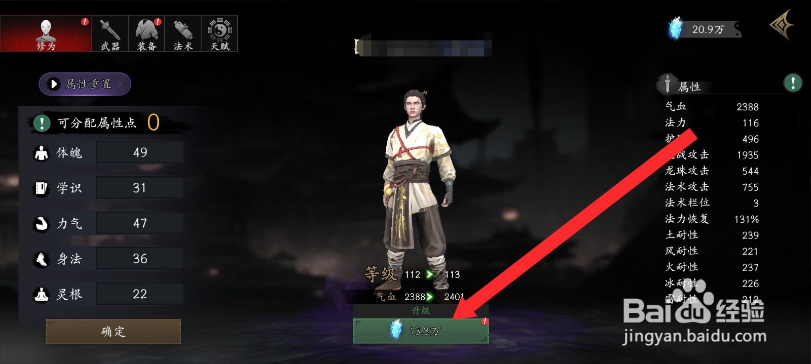 捕盗行纪如何升级修为提升体魄属性