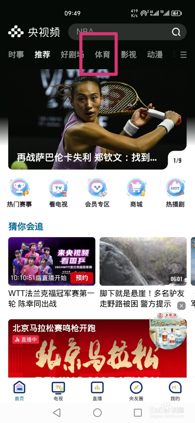 央视频怎么看WTT法兰克福陈幸同 D.梅谢芙比赛