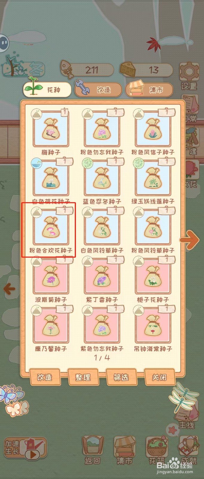 花店物语如何查看粉色合欢花种子的适宜季节