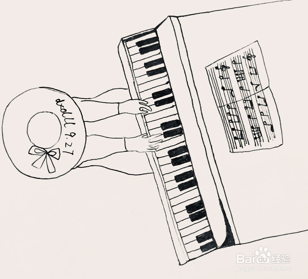 插画教程之弹钢琴的女士