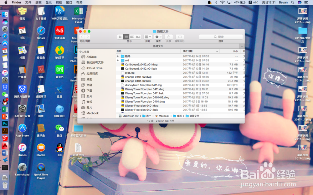 苹果电脑MAC怎么隐藏和查看文件或文件夹
