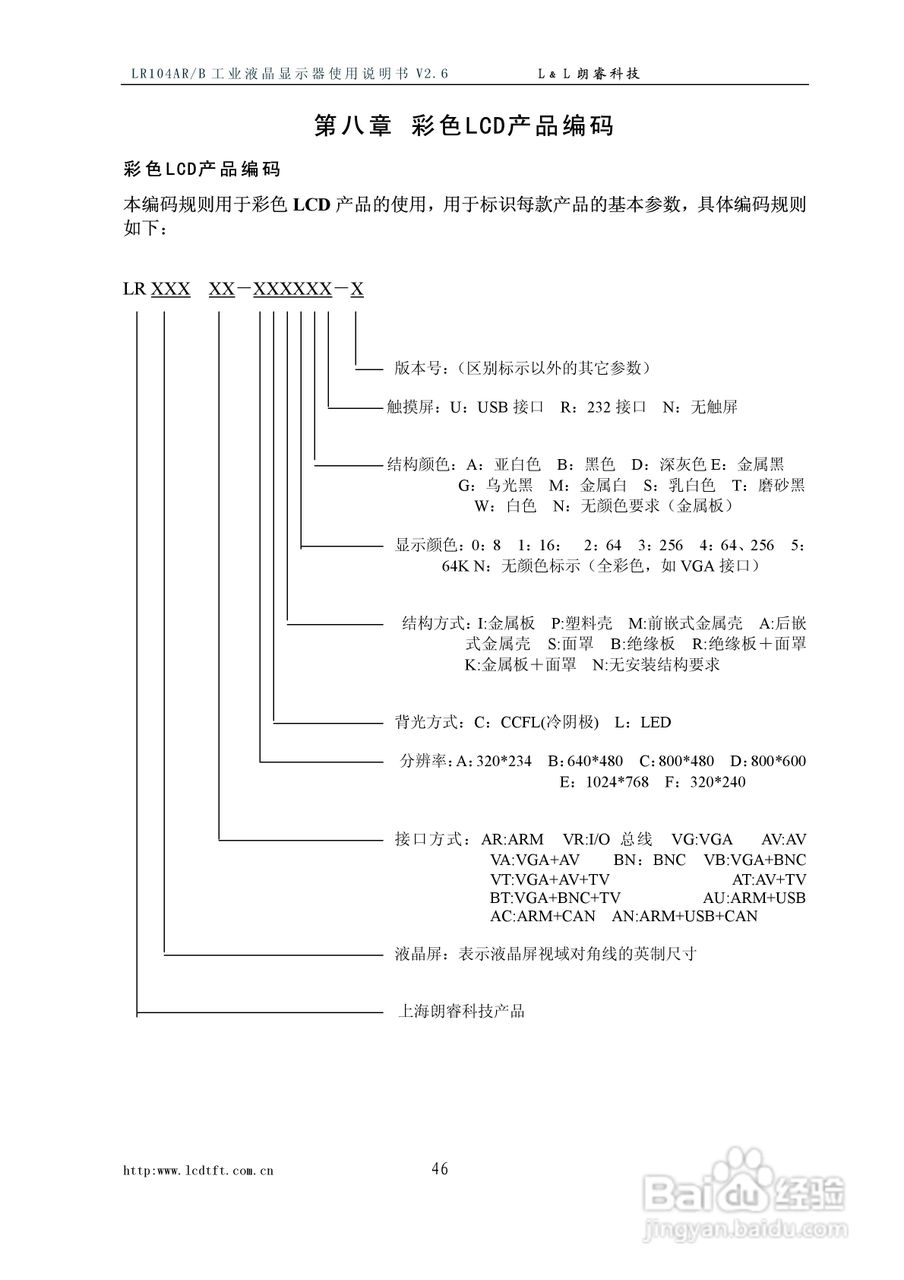 朗瑞LR104AR/B系列彩色工业液晶显示器使用说明书:[5]