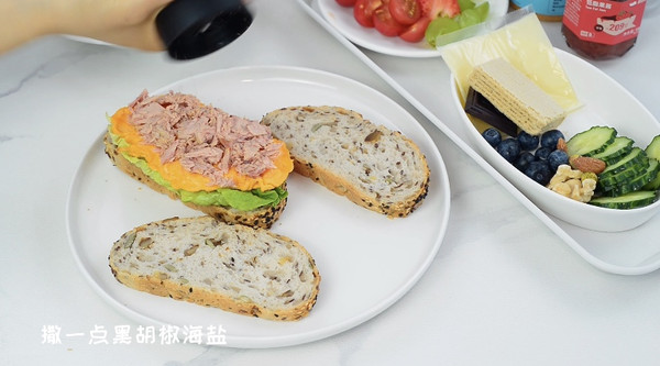 三款低脂开放式三明治