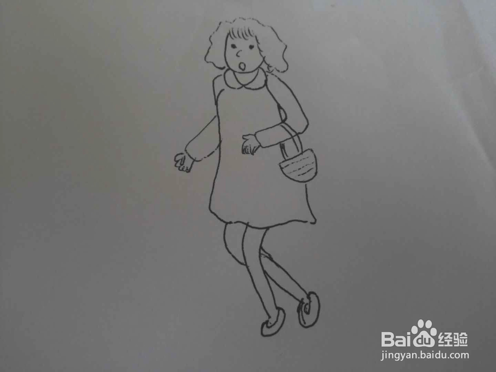 简笔画之奔跑的孕妇