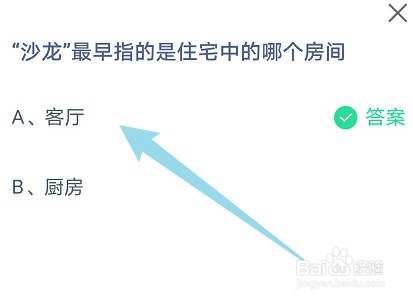 蚂蚁庄园：“沙龙”最早指的是住宅中的哪个房间