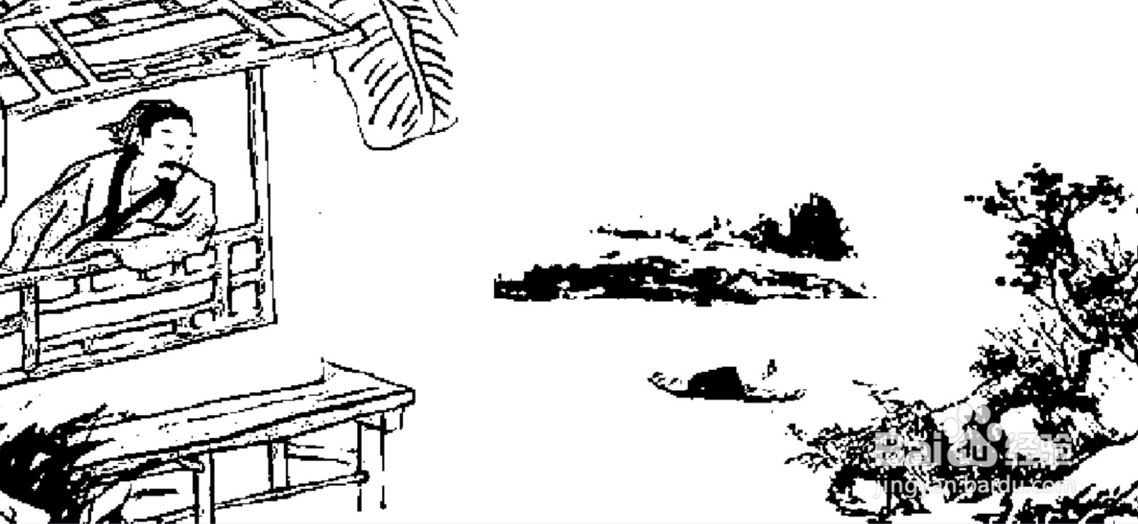 夜雨寄北的简笔画