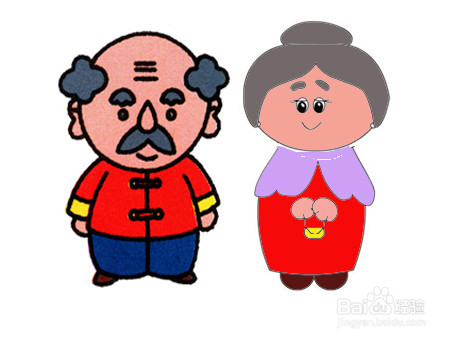 重阳节爷爷奶奶简笔画图片