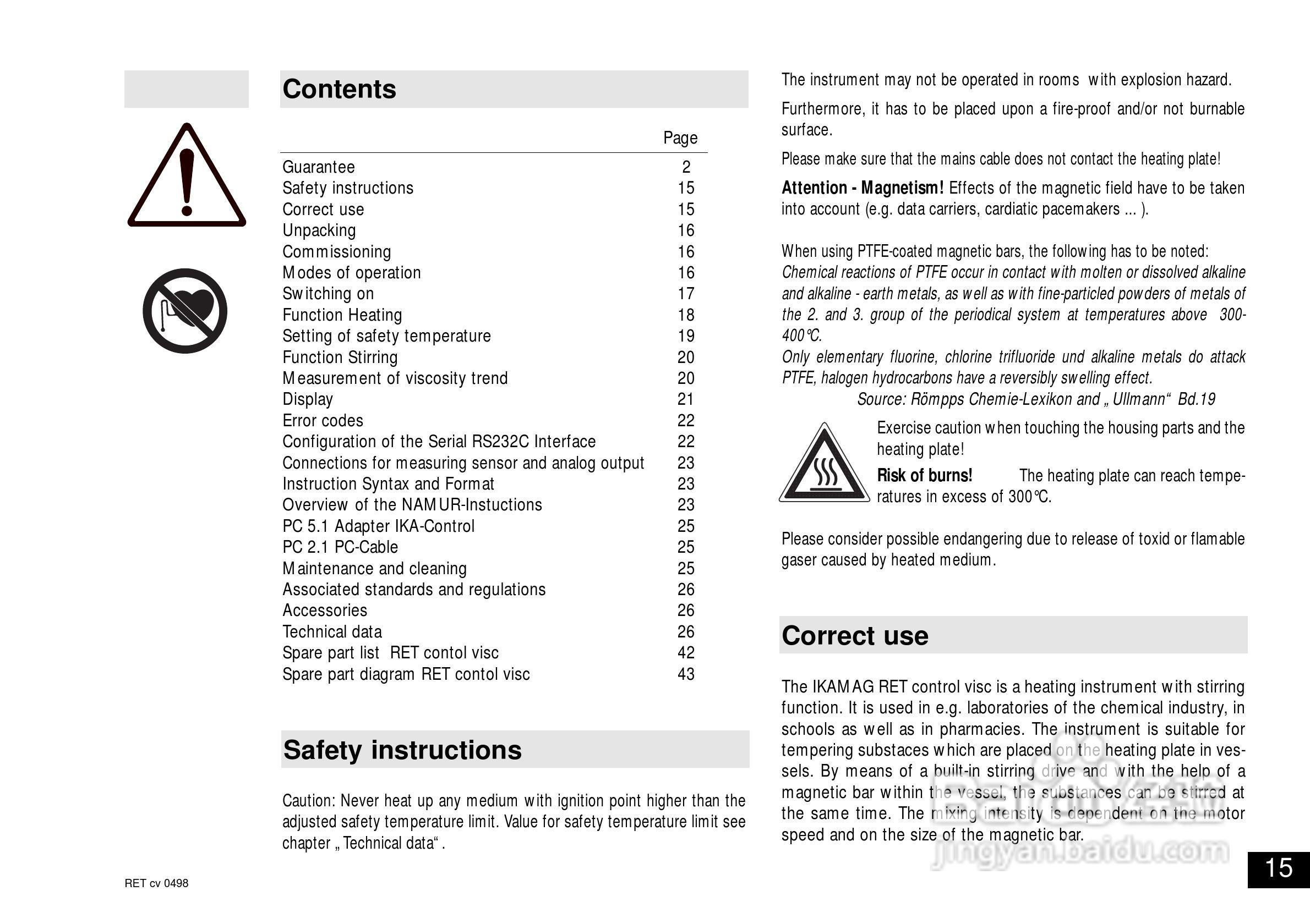 IKA RET控制型安全加热磁力搅拌器使用说明书:[2]