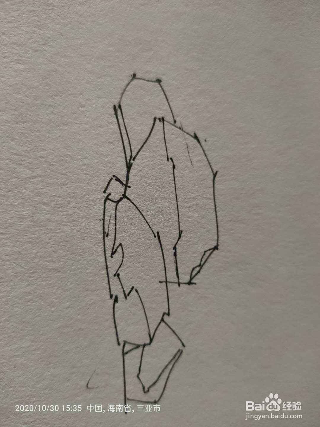 手绘中性笔绘石头