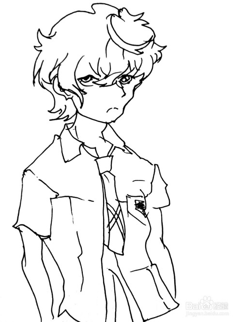 《羁绊者》系列之阿形胜平简笔画