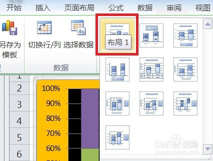 EXCEL百分比堆积柱形图显示布局1效果