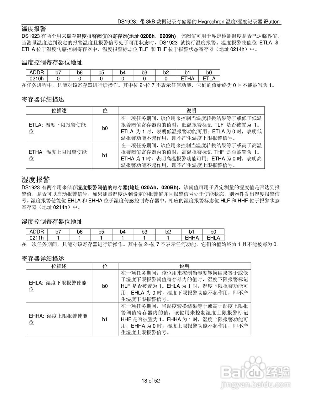 DALLAS DS1923温度/湿度记录器说明书:[2]