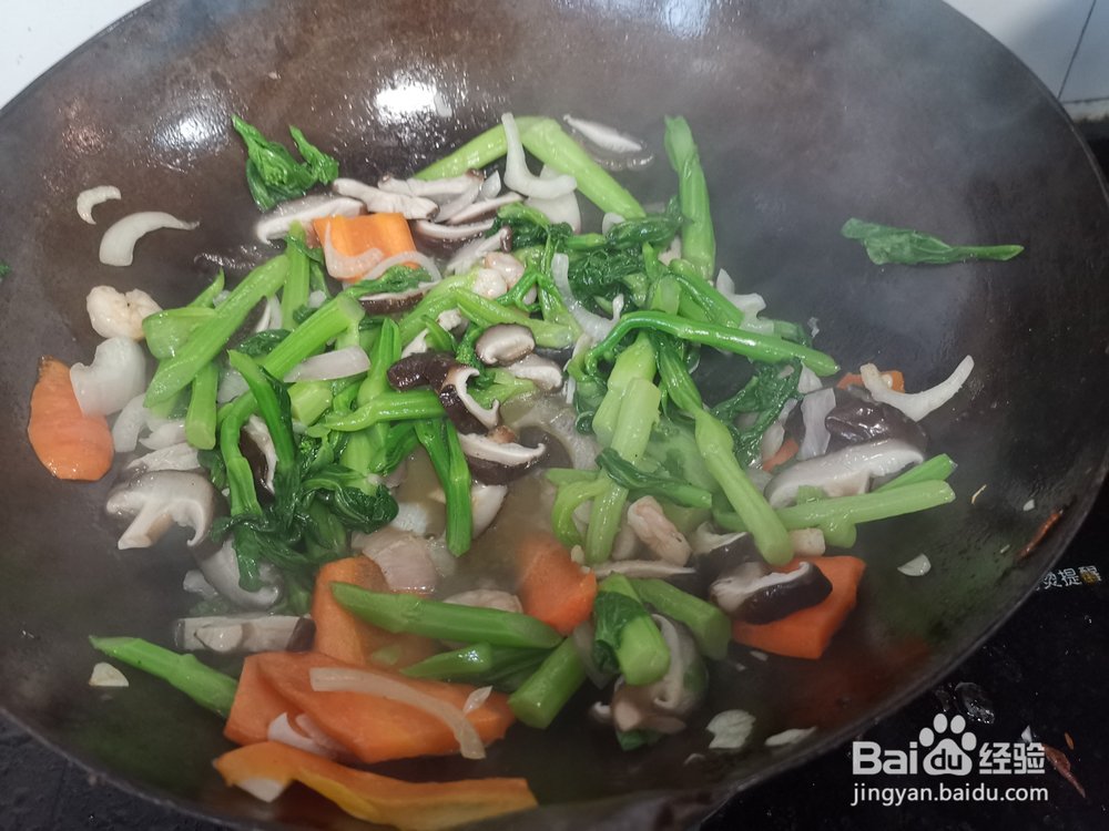 虾仁香菇炒菜薹