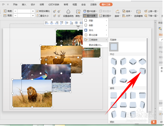 PPT图片组合三维旋转 制作立体图片墙