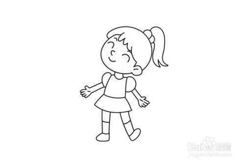 可爱的跳舞女孩简笔画