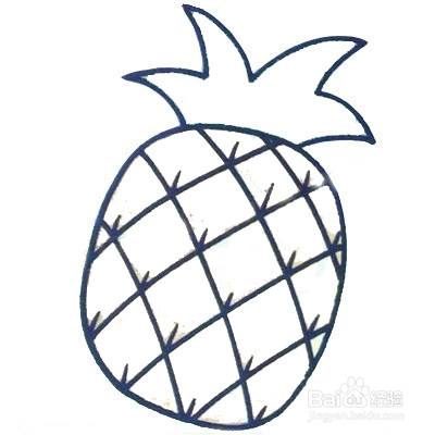 卡通菠萝的简笔画