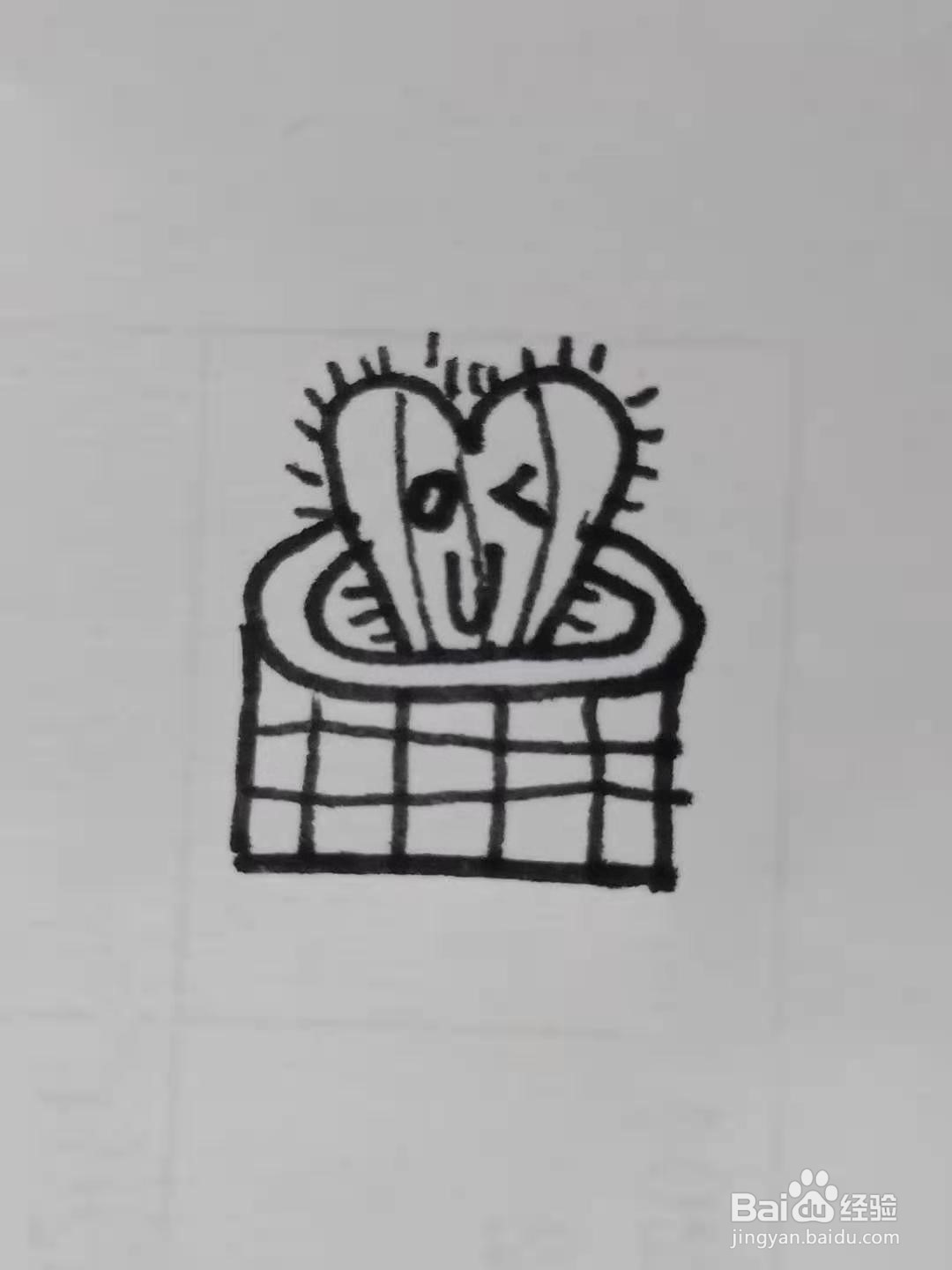 怎样画爱心仙人掌?