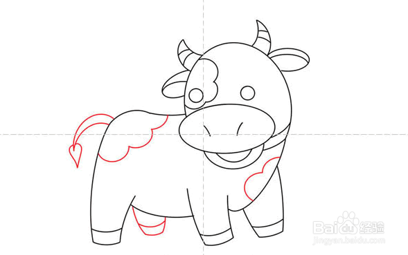 如何画一头卡通牛