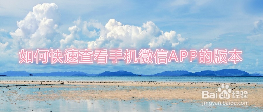 <b>如何快速查看手机微信APP的版本</b>