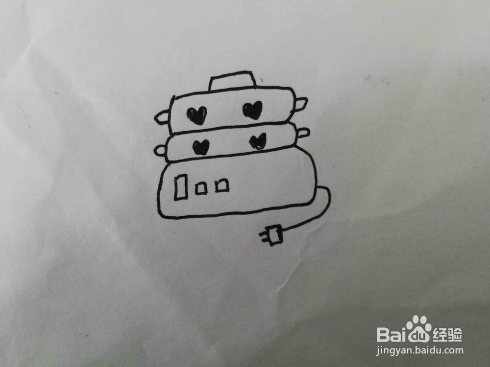 简笔画双层蒸锅