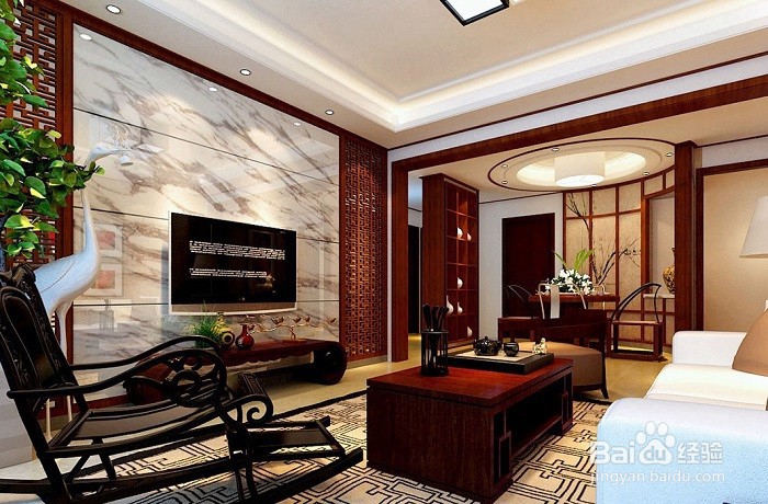 新中式装修效果图图片大全——客厅篇