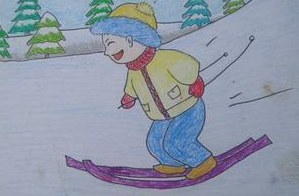 滑雪的手抄报怎么画