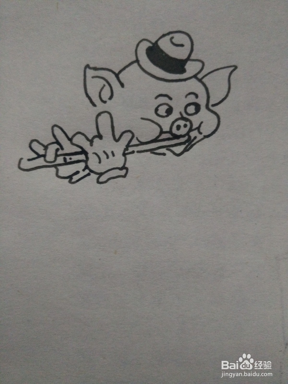 怎么画吹笛子的小猪的简笔画
