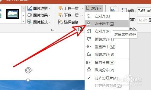 ppt2016怎么使插入的图片在幻灯片页面的正中